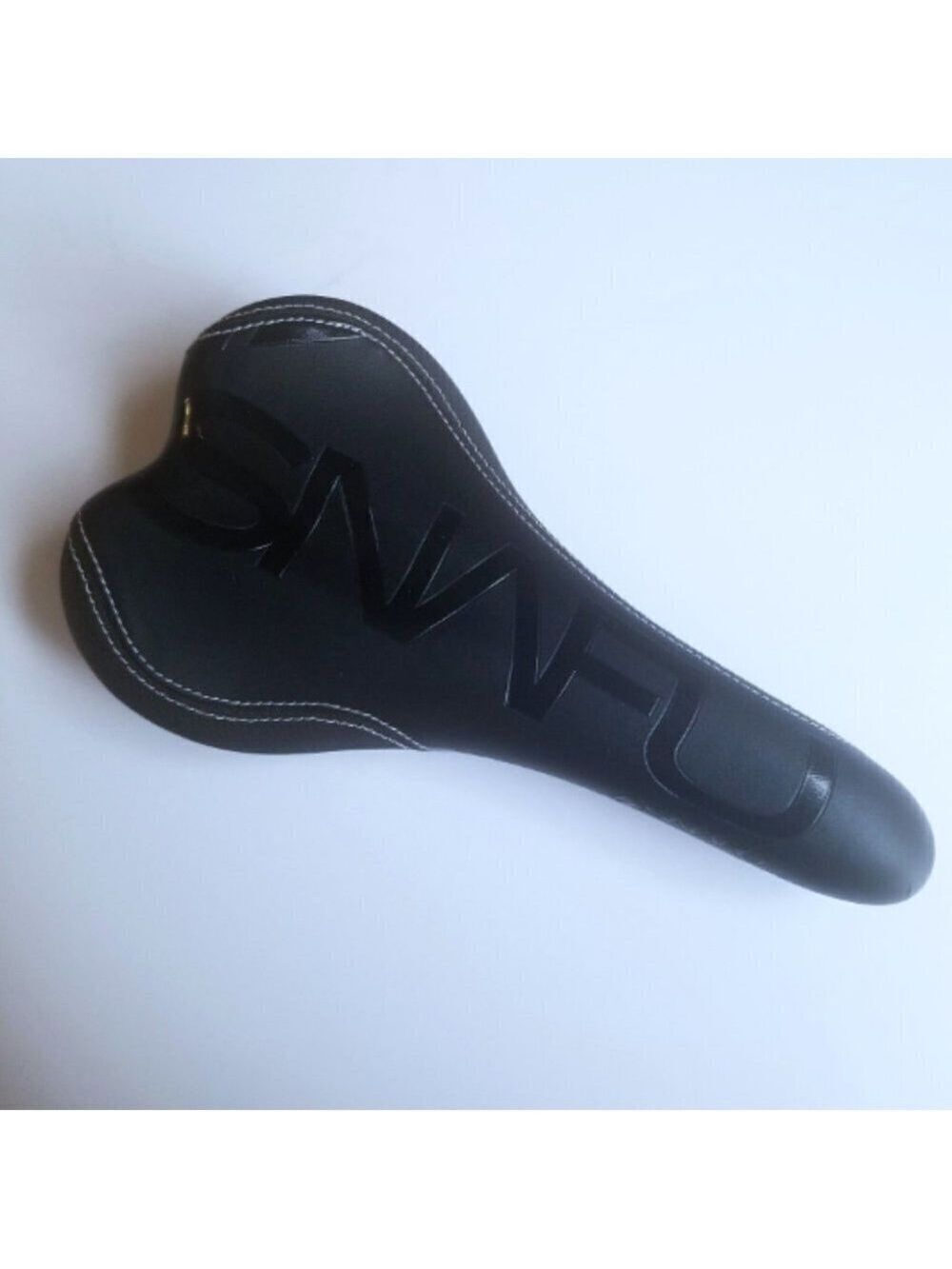 Snafu BMX Bike Saddle Black White Trim Long Nose Bicycle Seat Freestyle Used